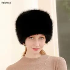 [fulseep] Boné Feminino Quente Para Esqui Na Neve , Chapéu Balde De Pele Mongol , Proteção Os Ouvidos , Chapéus De Inver