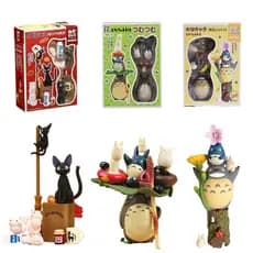 3 Estilo Anime Miyazaki Hayao Totoro Fairydust Kiki's Delivery Service Gato Preto Q Versão Ação Figura Modelo Doll Boxed