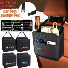 Bolsa De Armazenamento Para Banco Traseiro De Carro , Organizador De Couro , Suporte Copo De Telefone De Tecido