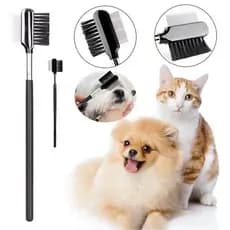 Pet Olho Pente Escova Lágrimas Mancha Limpeza Dupla Face Remover Casca Lodo Para D9