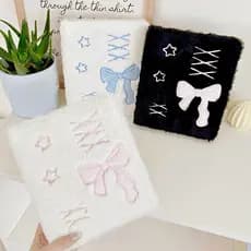 [A6 Binder Álbum De Fotos Estilo Ballet Fofo Bowknot Plush Porta-Cartões Kpop Idol Collect Book Caderno De Anotações