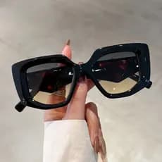 Óculos De Sol Vintage Sobredimensionados Moda Feminina Gradiente Irregular Eyewear Trendy Luxo UV400