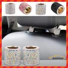 Anel decorativo cromado com strass brilhante para encosto de banco de carro, peça única, acessório para interior de carr
