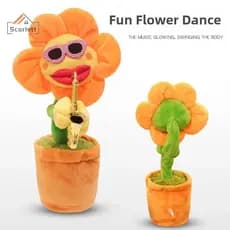 [Scarlett] Brinquedo de Girassol Dançante Luminoso, Brinquedo de Flor com Saxofone que Balança e Toca Música CNU6