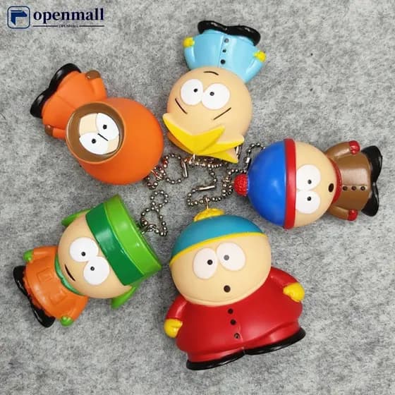 openmall Conjunto de 5 peças de personagens de anime de South Park, figuras colecionáveis móveis da banda americana Dec