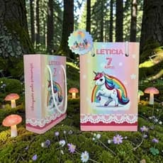 Sacolinha de Presente Unicornio Lembrancinha de Aniversário Surpresa Infantil Personalizada Pegue Monte