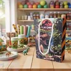 Sacolinha de Presente Dinossauro Realista Lembrancinha de Aniversário Surpresa Infantil Pegue Monte