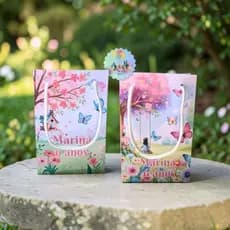 Sacolinha de Presente Jardim das Borboletas Lembrancinha de Aniversário Surpresa Infantil Personalizada Pegue Monte
