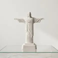Estátua Cristo Redentor Miniatura Decoração Sala Quarto Altar Mini Escultura Cristã Religiosa Premium