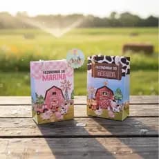 Sacolinha de Presente Fazendinha Lembrancinha de Aniversário Surpresa Infantil Personalizada Pegue Monte