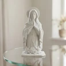 Estátua Imagem Nossa Senhora Das Graças Branca Escultura Religiosa Decoração Altar Católica Casa Escritório