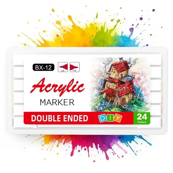 Marcador Permanente Acrylic Ponta Dulpa 2 Cores