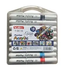 Kit 18 Canetas Artísticas Jojo Tipo Posca Acrílica Para Tecidos Cerâmica Madeira