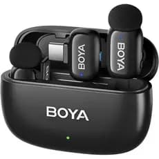 Microfone Sem Fio Boya Boya Mini-14 Usb C Lapela Preto