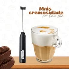 Espumador de Leite Elétrico Recarregável USB – Batedor Portátil com 2 Hastes para Café e Cappuccino