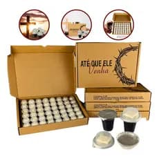 Kit Cálice Santa Ceia Suco Uva Aurora + Pão Ázimo 48 Unidades