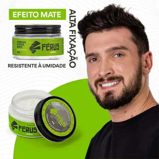 Pomada Modeladora Cera Cabelo Masculino Efeito Mate Férus Man 80g