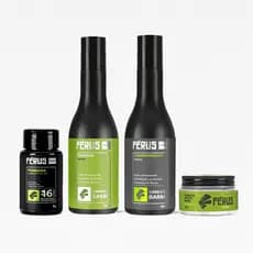 Combo Shampoo + Condicionador + Pomada em Pó + Pomada Efeito Mate Férus Man