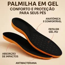 Palmilha de Gel PU para Uso no Dia a Dia em Varias Horas de Trabalho Envio Imediato