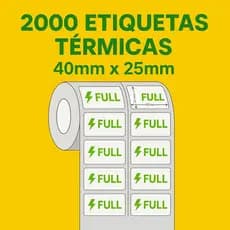 Etiqueta 40x25 Termica Full Adesiva  2 Colunas Rolo com 2000 etiquetas Mercado Envios