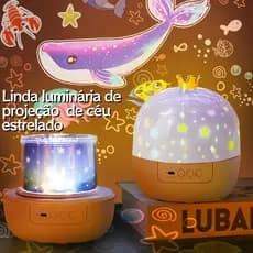 Luminária infantil Projetor luzes estrelas oceano natal dinossauro espaço unicórnio Luminária Abajur Giratória Projetor