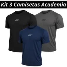 Kit 3 Camisetas Academia Masculina Camisa Treino Dry Fit Respirável Leve e Moderna