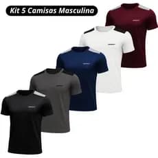 Kit 5 Camisas Dry Fit Masculino Academia Tecido Leve Musculação e Treino Atacado