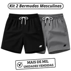 Kit 2 Shorts Academia Masculino Dry Fit Tactel Bermuda Masculina Treino Leve Confortável