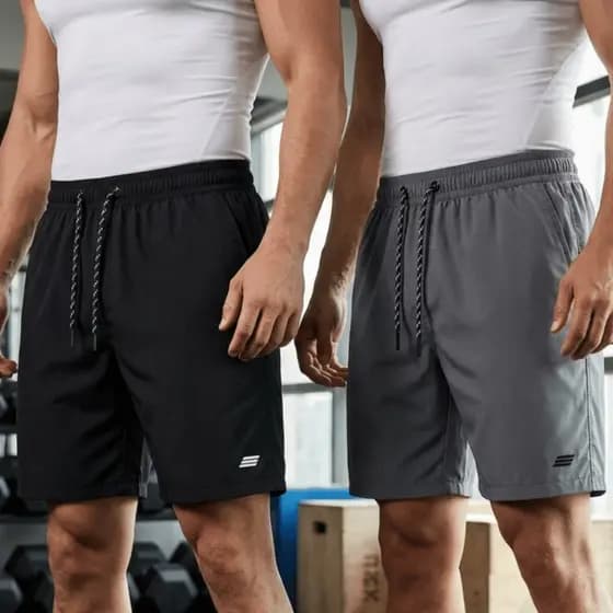 Kit 2 Bermudas Masculinas Esportivas Tecido Elastano Praia Treino Caminhada Casual Premium