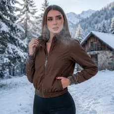 Jaqueta Cropped Feminina Tactel Inverno Estilosa Frio Look Moderno Confortável Corta Vento