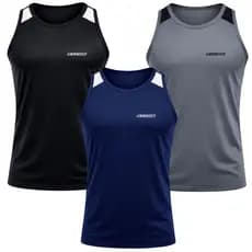 Kit 3 Regatas Masculinas Dry Fit Academia Treino Fitness Corrida Musculação Leve Conforto Dia a Dia