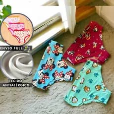 Kit Calcinha Infantil 100% Algodão Antialérgico Não Pinica Calcinhas para Crianças Meninas Roupa Íntima Infantis