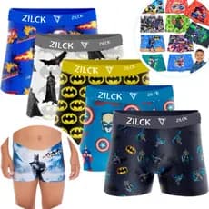 Kit 10 Cueca Box Infantil Forro 100% Algodão Antialérgico Cuecas Boxer Infantis para Crianças