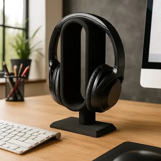 Suporte Fone Ouvido Headphones Over Ear Base Organizador Mesa Gamer Escritório Prático Moderno Decoração Funcional Apoio