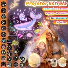 😺BALEIA 21 peças de luzes⭐quarto infantil luz noturna projetor de desenho animado projetor rotativo de luz das estrelas