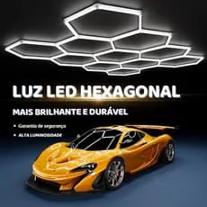 Painel LED Hexagonal Colmeia 5/11/14 Células Branco Frio 6500K para Parede, Oficina, Barbearia e Salão