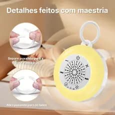 Aparelho De Som Branco Portátil Recarregável ComLuz Noturna Para Bebê Com Temporizador 30/60/90 Minutos ParaSonoProfundo