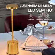 Luminária de Mesa LEDSem Fio Dourada Dimerizável Bateria 6000mAhRecarregável LuzSuave Proteção Ocular Para Uso Doméstico