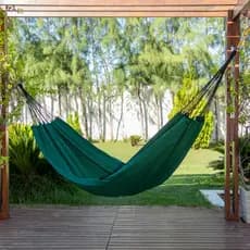 Rede de Dormir Jeans Life Basic Verde com Preto 3,90 x 1,40m Fios e Redes