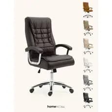 Cadeira California Presidente 150kg Encosto Reclinável NR17 Sistema Relax Couro Sintético