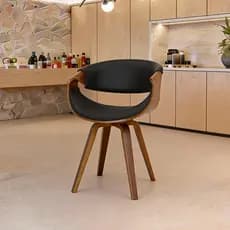 Cadeira De Jantar Nicole Homenow Moderna Design Confortável Couro