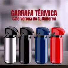 Garrafa Térmica Verona Inox 1L com Pressão. Durabilidade Elegância e Conforto Café Chimarrão Chá