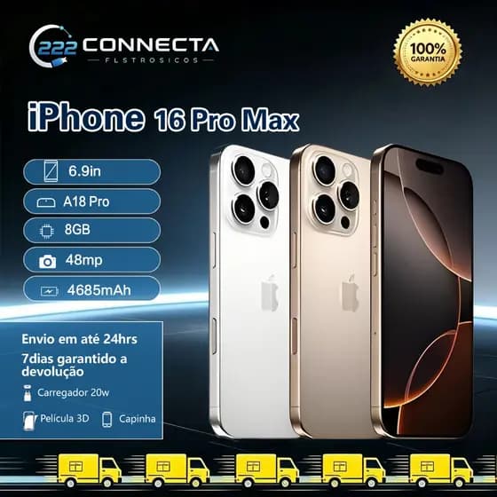 Celular Iphone 16pro max 256GB 100% Original Com Garantia- Vitrine