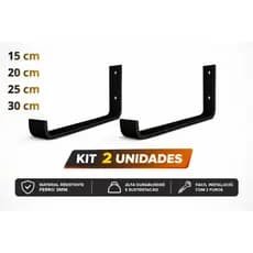 KIT 2 UNIDADES MÃO FRANCESA 15-20-25-30CM COM BUCHA E PARAFUSOS MÃO FRANCESA SUPORTE CANTONEIRA