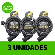 Kit 3 Cadeados de Segurança 80cm Cabo de Aço Reforçado Moto e Bike