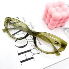 Armação de Óculos Modelo Novo Novidade Oval Moda Verão Verde