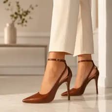 Scarpin Sandália Feminino Salto Fino 10cm Slingback Elegante Confortável Social Elegante Luxo