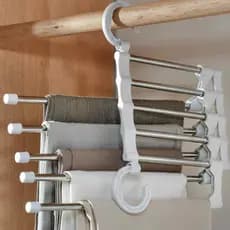 Cabide Para Calças Organizador Aço Inox Multifuncional Retrátil 5 em 1 LLBAZARBR