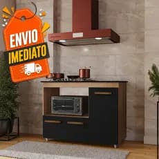 Balcão Cooktop 3 Portas Com Espaço Para Forno Ana - Pac Store