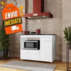 Balcão Cooktop 3 Portas Com Espaço Para Forno Ana - Envio Imediato